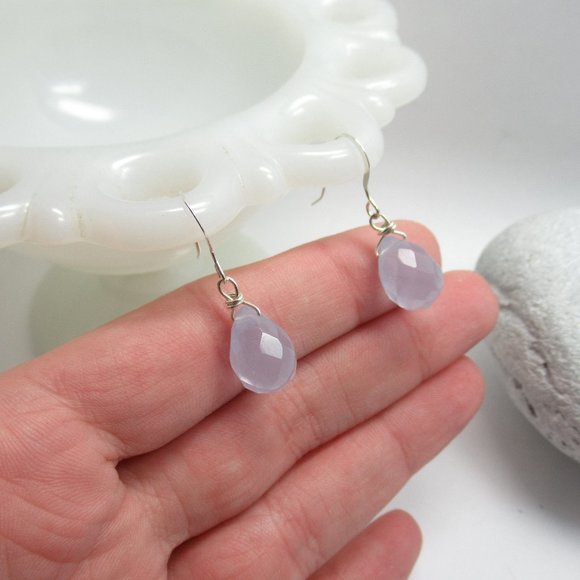 Faceted glass drop earrings - Picture 1 of 9